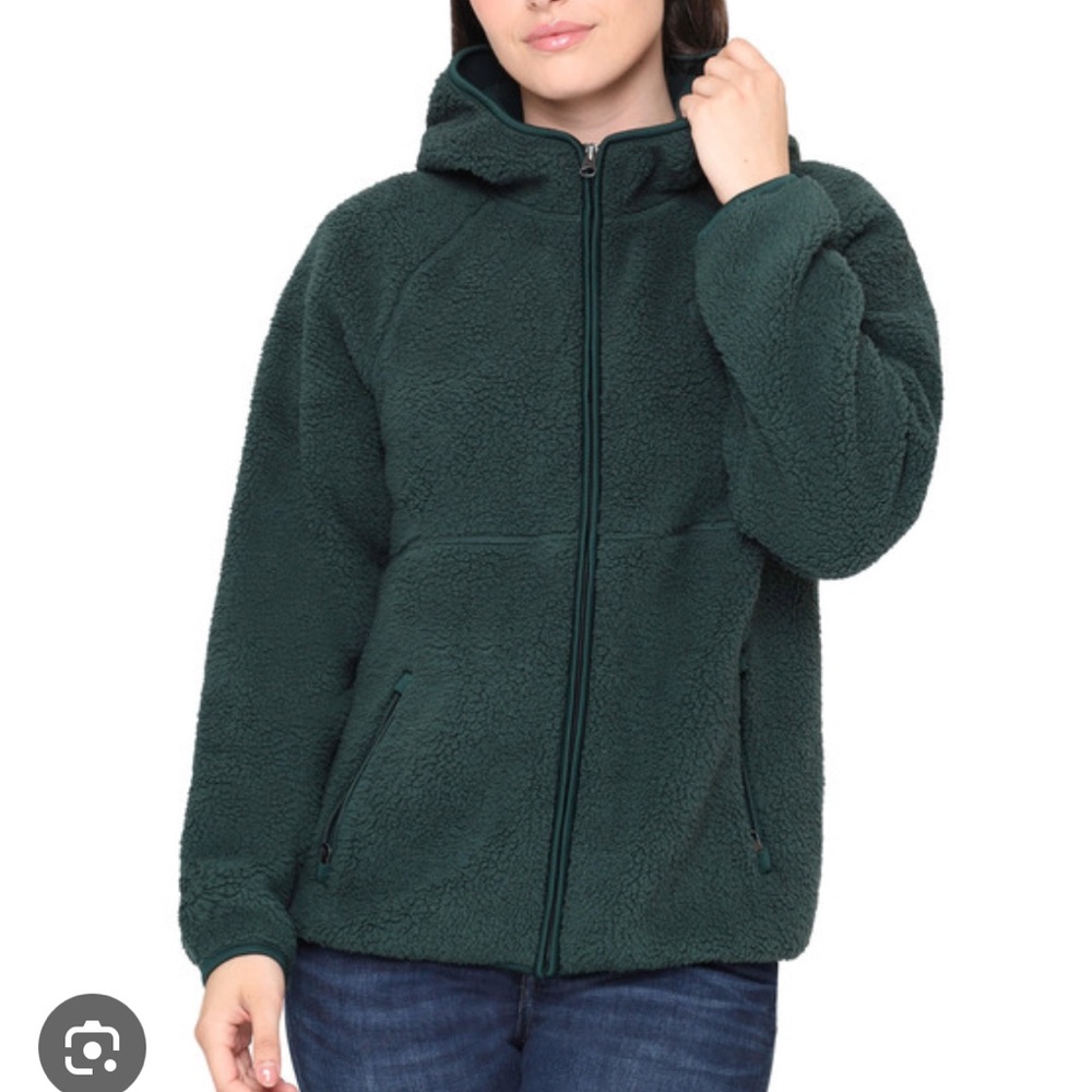 Sierra Designs Women's Full Zip Sherpa Jacket, - Green